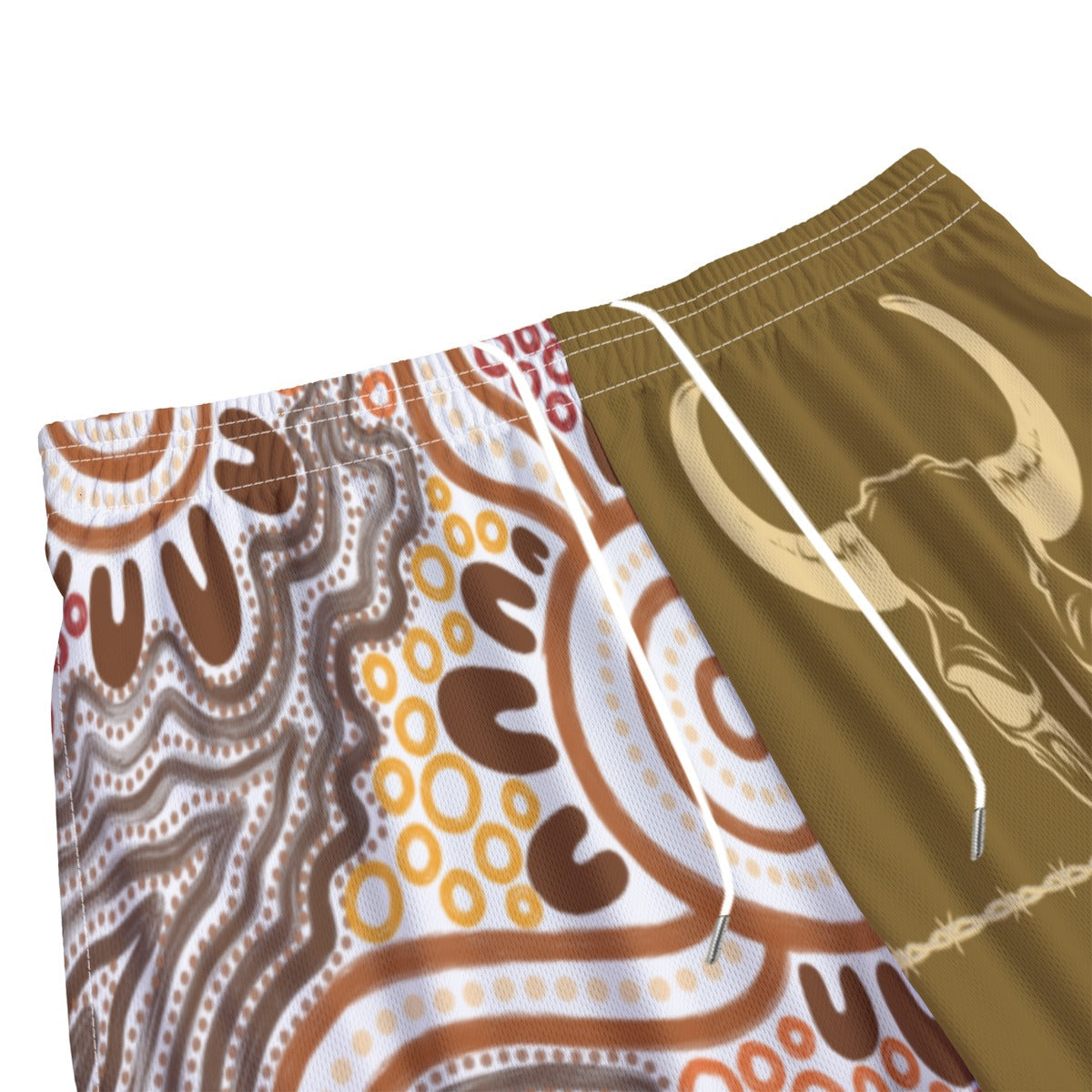 Indigenous Bull Skull Collection Footy Shorts