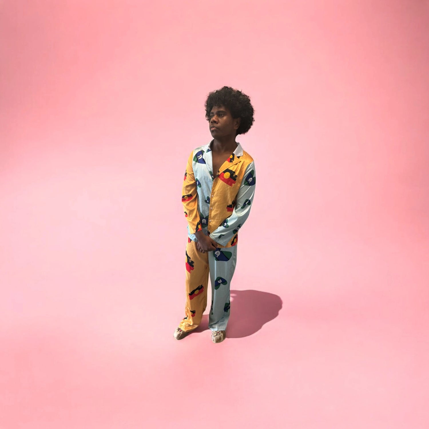 Cultural Elegance: Indigenous Design 2-Piece Long Pajama Set for Men & Women